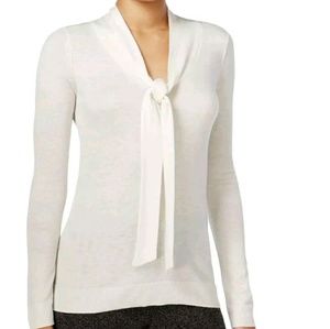 New Large Maison Jules Ivory Tie Sweater Large